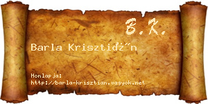 Barla Krisztián névjegykártya